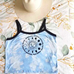 Sun & Moon Crop Top Tank (Adjustable) NEW WITH TAGS! Super Cute, BohoHippy Vibes